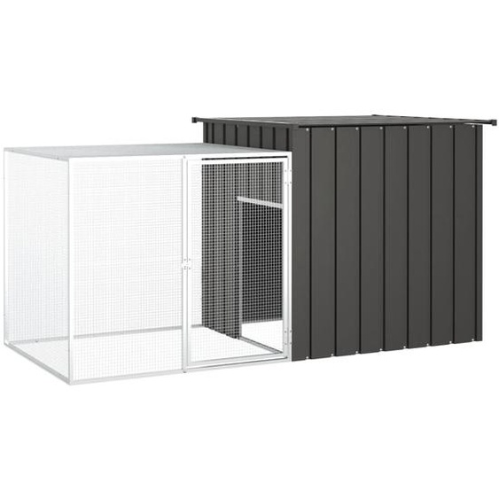 Clapier Anthracite 200x91x100 cm Acier galvanisé