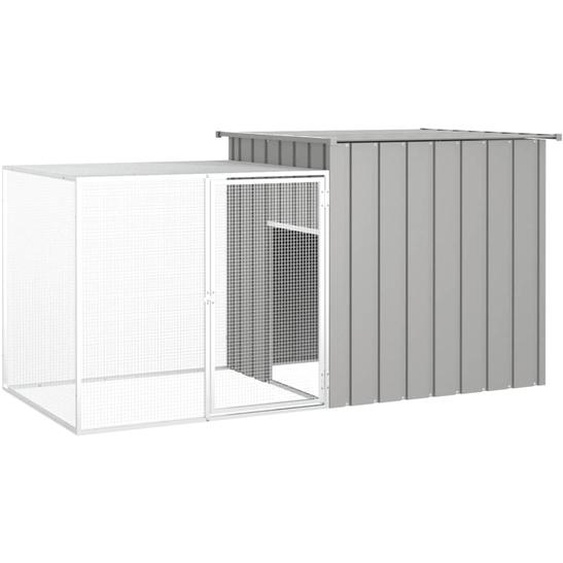 Clapier Gris 200x91x100 cm Acier galvanisé