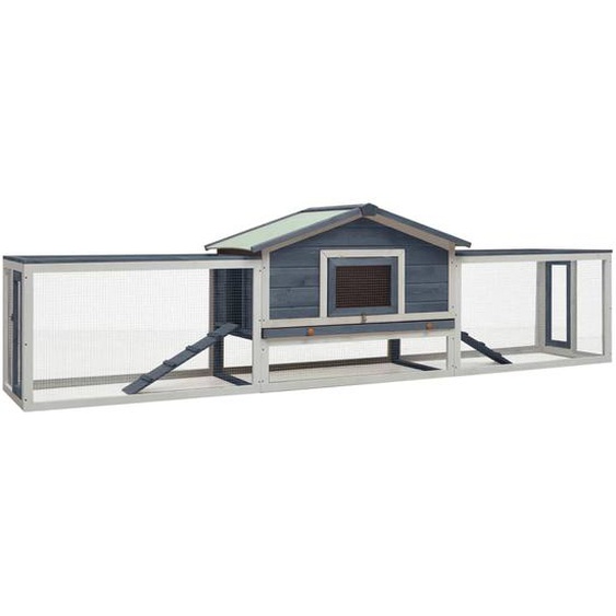 Clapier Gris 310x70x87 cm Pin massif et sapin
