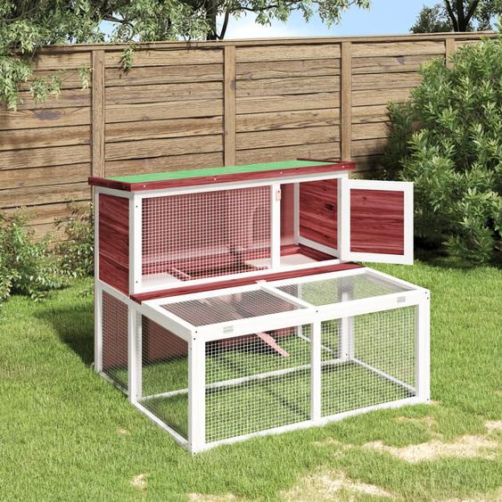 Clapier moka 102x90x84,5 cm bois de pin massif