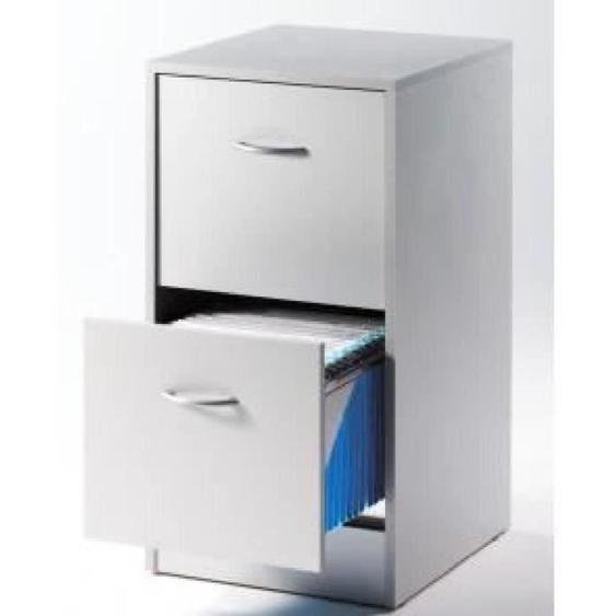 Classeur 2 Tiroirs Pour 50 Dossiers Suspendus 41,4 x 76,4 x 44 cm - Aluminium - L 41.4 x l 44 x H 76.4 cm