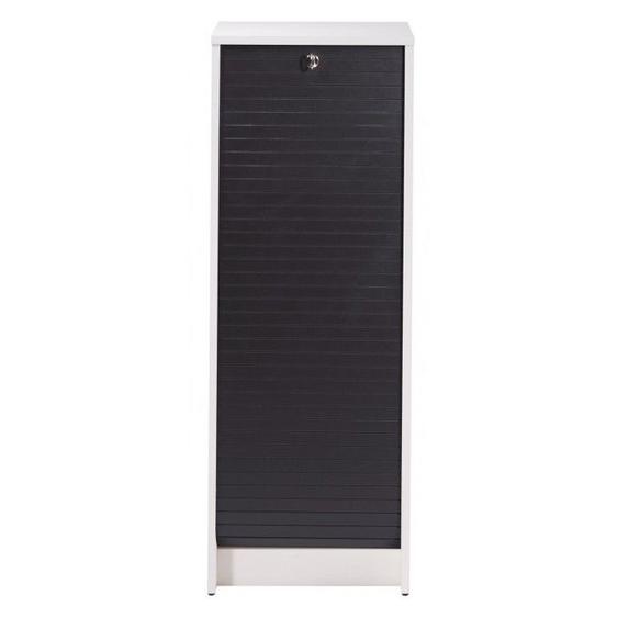 Classeur à Rideau Blanc Rideau Chêne ou Noir 5 Niches 37,8 x 103,8 x 38,4 cm - Noir - L 37.8 x l 38.4 x H 103.8 cm