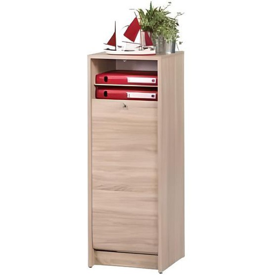 Classeur à Rideau Chêne 6 Niches L 37.8 H 103.8 P 38.4 cm - Chêne Naturel - L 37.8 x l 38.4 x H 103.8 cm