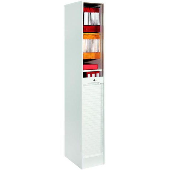 Classeur à rideaux bois H. 173 x L. 41 x P. 44 cm - Blanc