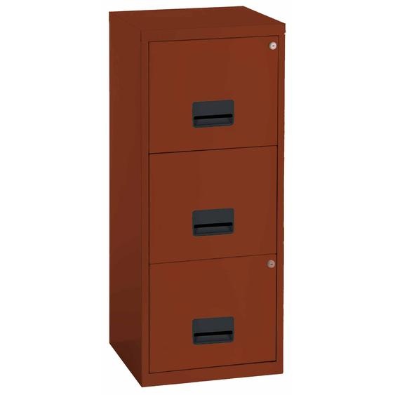 Classeur Métal Pratic 3 tiroirs pour dossiers suspendus - Corps Terracotta - Tiroirs Terracotta