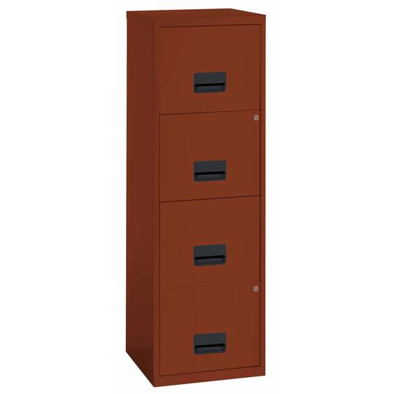 Classeur Métal Pratic 4 tiroirs pour dossiers suspendus - Terracotta