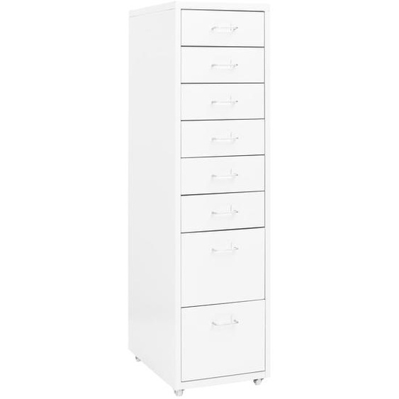 Classeur mobile Blanc 28x41x109 cm Métal