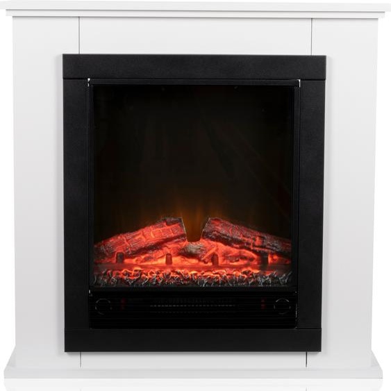 Classic Fire Classic Fire Foyer électrique dambiance Lugano - Poêle 1800W - Foyer avec cheminée - Flammes LED - Noir