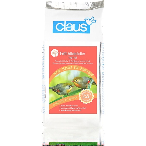 Claus Fett-Alleinfutter type I - rot - Aliment gras complet (rouge) pour pinsons, mésanges et autres mangeurs dinsectes et de baies 500g