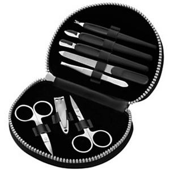 CLAUSS Set de manucure, étui en similicuir, 8 pièces, noir