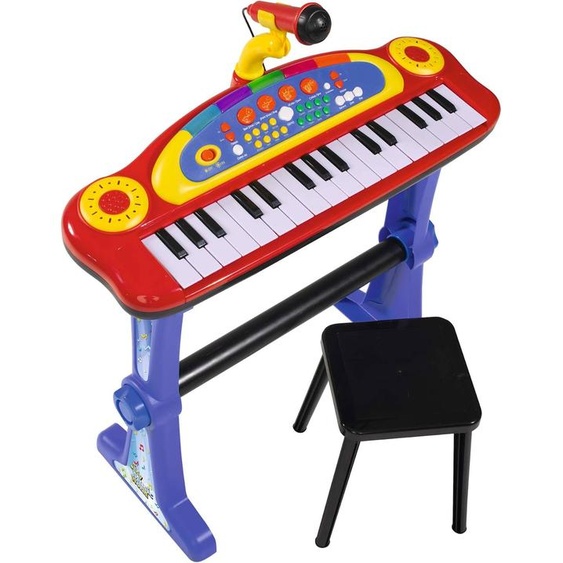 Clavier Sur Pied - My Music World Keyboard Sur Pied Avec Tabouret Multicolore