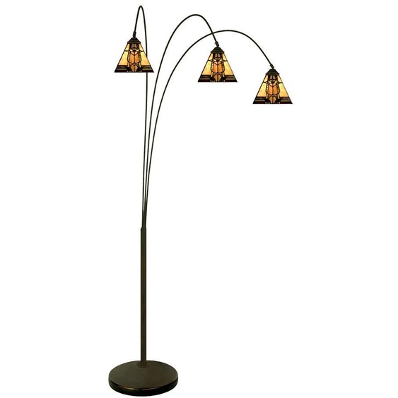 Clayre & Eef Lampadaire Tiffany 200 cm Beige Verre