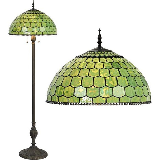 Clayre & Eef Lampadaire Tiffany Ø 51x165 cm Vert Verre