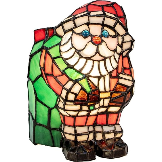 Clayre & Eef Lampe de table Père Noël 17x11x22 cm E14/max 1x15W Verre multicolore