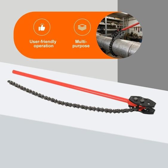 Clé à chaîne pour tuyaux/pince à chaîne pour tuyaux - LTQ-PQZYW-401 - 15 cm - Réglable - Métal - Pour tuyaux deau - Jaune