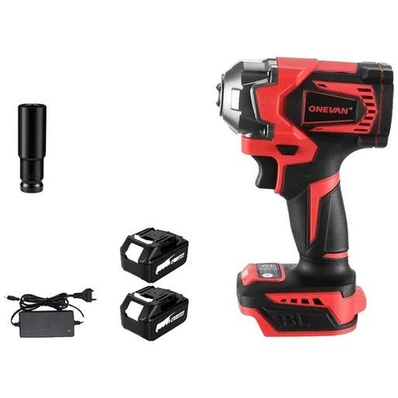 Clé à chocs électrique, couple de 1200NM, sans fil & sans balais, 2 batteries, prise EU