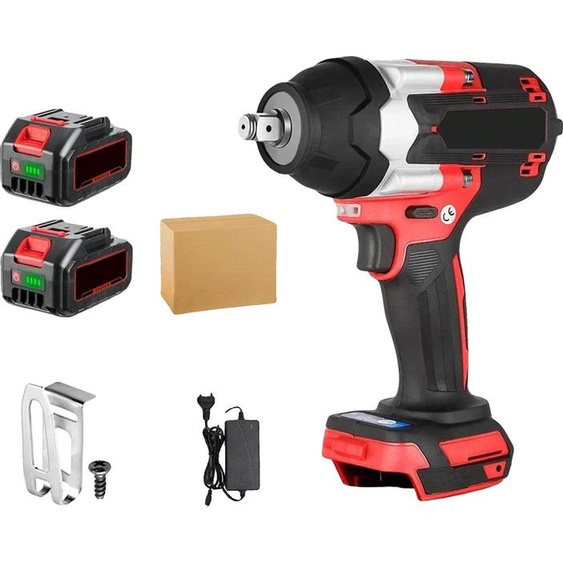 Clé à chocs électrique, couple de 1800N-m, sans fil avec batterie lithium-ion, 2 batteries