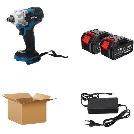 Clé à chocs électrique, couple de 520NM, sans fil, argentée