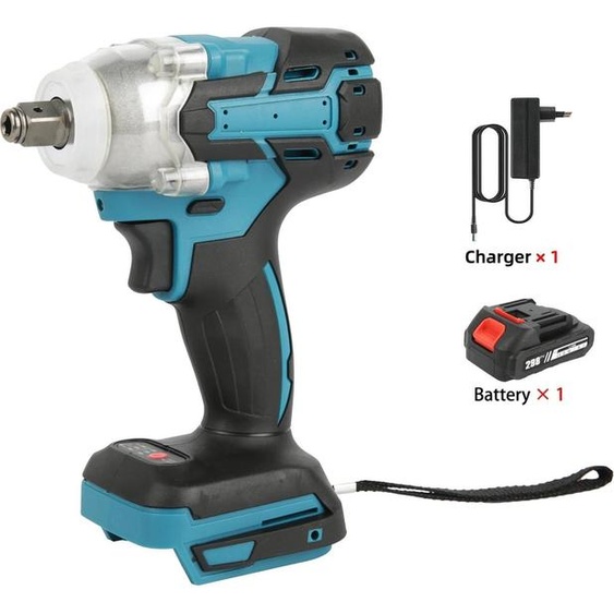 Clé à chocs - Kit 1 - Couple de 280 Nm - Moteur sans balais - Sans fil - Batterie incluse - Bleu