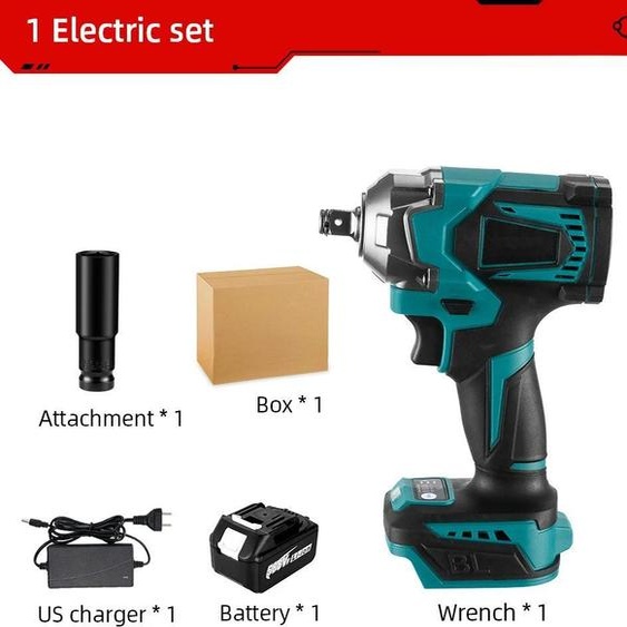 Clé à chocs - Sans fil sans balais - Couple 1200 Nm - Entraînement carré 1,27 cm - Batterie 18 V - Vitesses 8, 6700 tr/min - Batterie 1 pièce & prise UE - Bleu