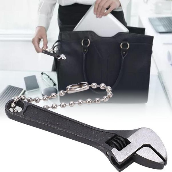 Clé à molette en acier galvanisé, réglable, portable, professionnelle, mini clé à molette haute dureté pour lindustrie, la maison, 2,5 pouces/6,35 cm, noire