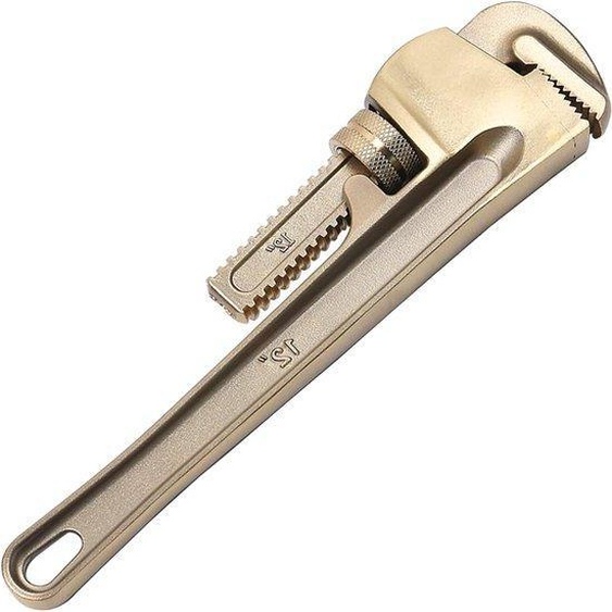 Clé à tube 200 mm en acier inoxydable et bronze, résistante au feu