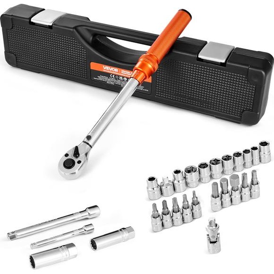 Clé dynamométrique à cliquet VEVOR, entraînement 3/8 pouces 5-60 Nm, clé dynamométrique bidirectionnelle, 72 dents ±3 % acier allié de haute précision
