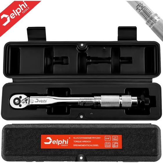Clé dynamométrique Delphi 1/4 clé dynamométrique 2-24 Nm, acier CrV, pour voitures et motos, clé pivotante Aurlloct, pour pneus, pour vélos