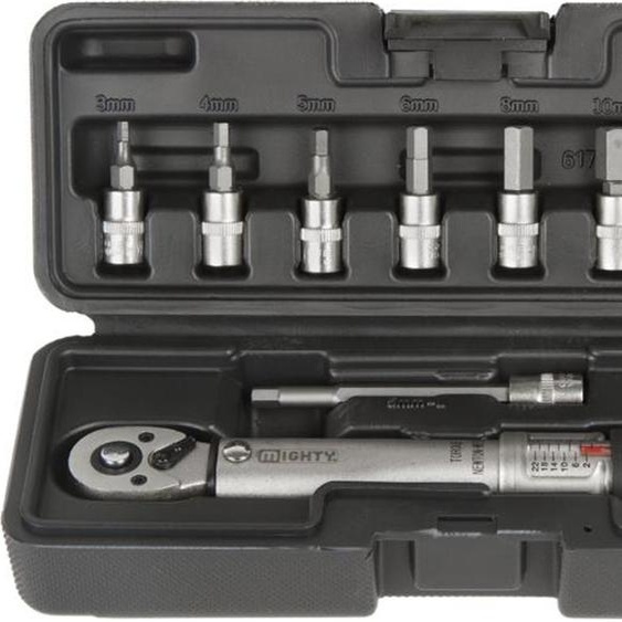 Clé dynamométrique Mighty Box, avec embouts à six pans creux 3/4/5/6/8/10mm, Torx T25, acier, argent, AS