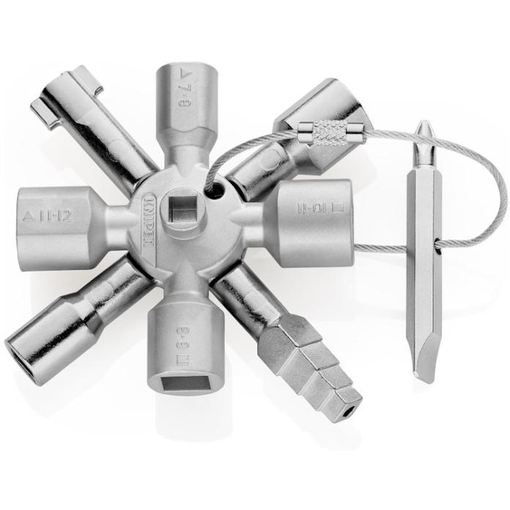 Clé universelle TWINKEY® pour armoires de commande à 8 empreintes - KNIPEX - 001101