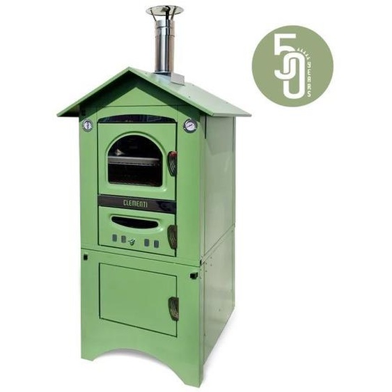 Clementi Smart poêle à bois pour lextérieur, 45 x 80 cm - Edition spéciale - Vert pastel