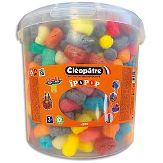CLEOPATRE Seau de 500 « IPOPOP » flocons de maïs à assembler. Couleurs assorties.