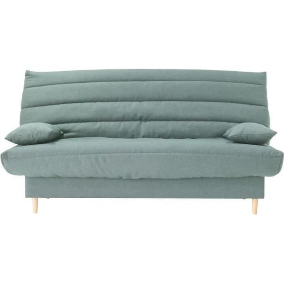 Clic Clac 3 places LIV 20 - Tissu Soro vert amande - Lit 125x190 cm - Avec coussins - L193 x P95 x H93 cm