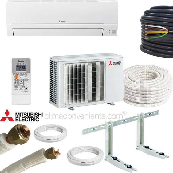 Climaconveniente - Mitsubishi avec kit dinstallation 5 mètres – Mono-split 12000 btu – 3.5 kw MSZ-HR35VF MUZ-HR35VF, a++, climatiseur reversible