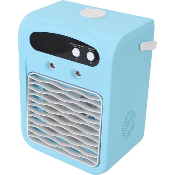 Climatiseur de bureau avec humidificateur 1000ml Réservoir deau USB Rechargeable Rafraîchisseur dair de bureau silencieux pour la chambre à coucher Bureaux Bleu