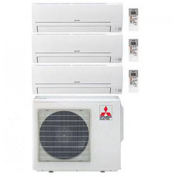 Climatiseur Mitsubishi Smart Line R32 msz-hr Trial Split Inverter 9000 + 9000 + 12000 btu avec u.e. MXZ-3HA50VF Classe a++/a+