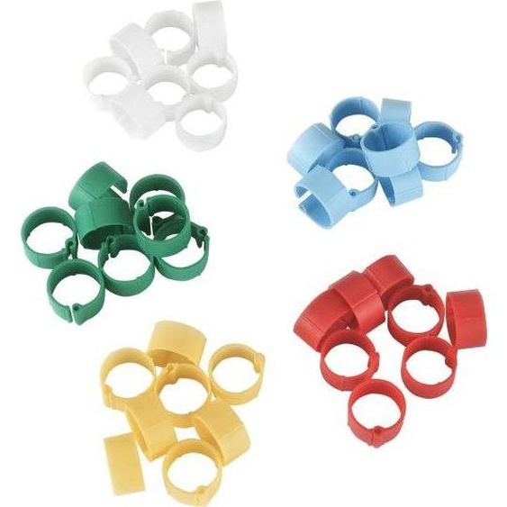 Clip en plastique 16 mm mélangé. Couleurs 5x 20 pcs. sous blister