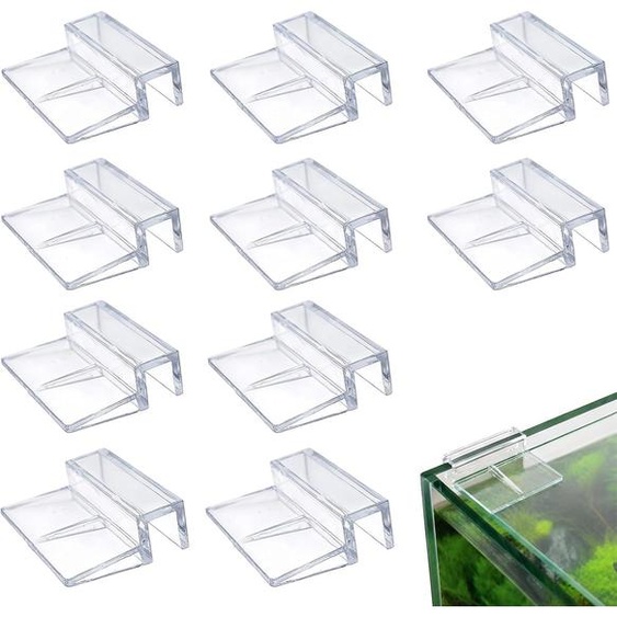 Clip transparent en PVC pour couvercles daquarium, 6 mm, lot de 10
