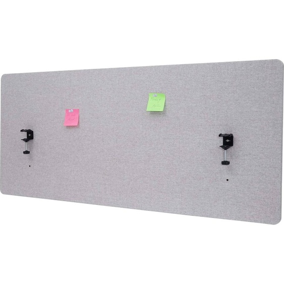 Cloison acoustique de bureau HWC-G75, protection visuelle de bureau Tableau daffichage, double paroi tissu/textile ~ 60x140cm gris
