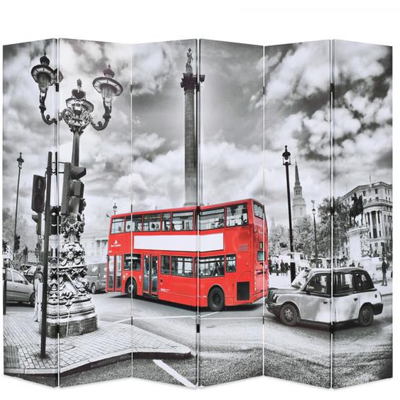Cloison de séparation 228 x 170 cm Bus londonien Noir et blanc