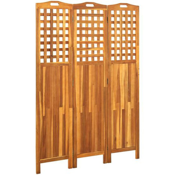 Cloison de séparation 3 panneaux 121x2x170 cm Bois dacacia