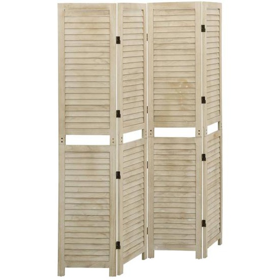Cloison de séparation 4 panneaux 140x165 cm Bois de Paulownia