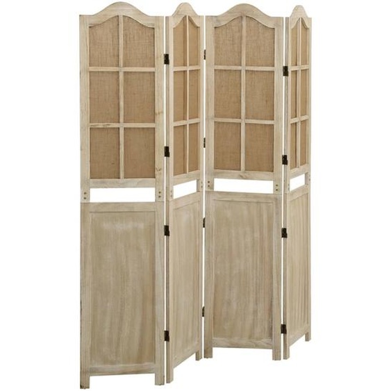 Cloison de séparation 4 panneaux Marron 140x165 cm Tissu