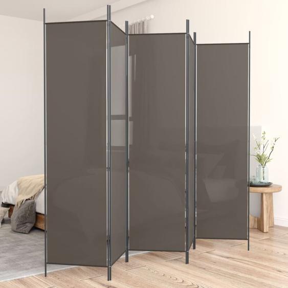 Cloison de séparation 5 panneaux Anthracite 250x200 cm Tissu vidaXL