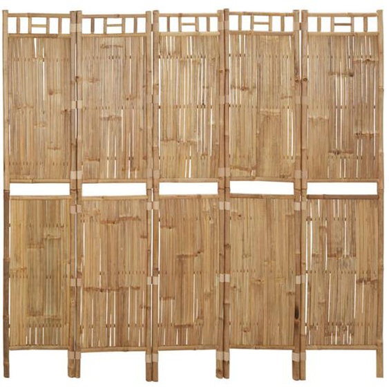 Cloison de séparation 5 panneaux Bambou 200x180 cm