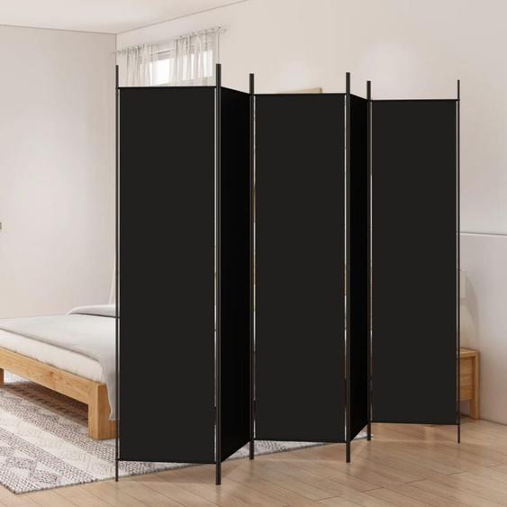 Cloison de séparation 5 panneaux Noir 250x200 cm Tissu Vidaxl