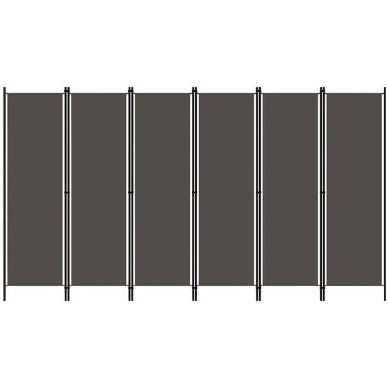 Cloison de séparation 6 panneaux Anthracite 300x180 cm