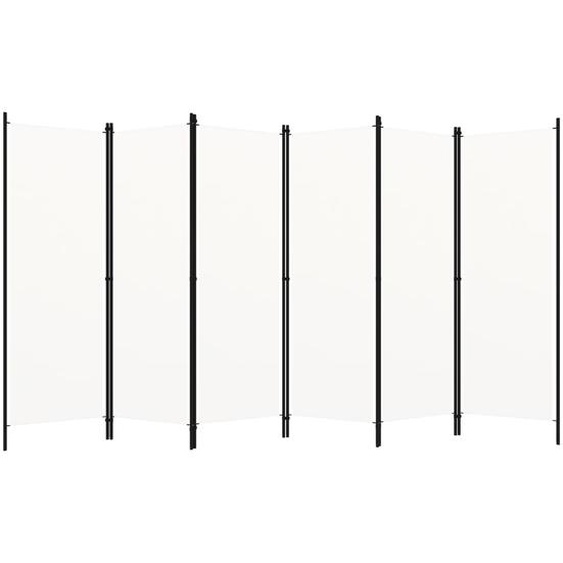 Cloison de séparation 6 panneaux Blanc 300x180 cm