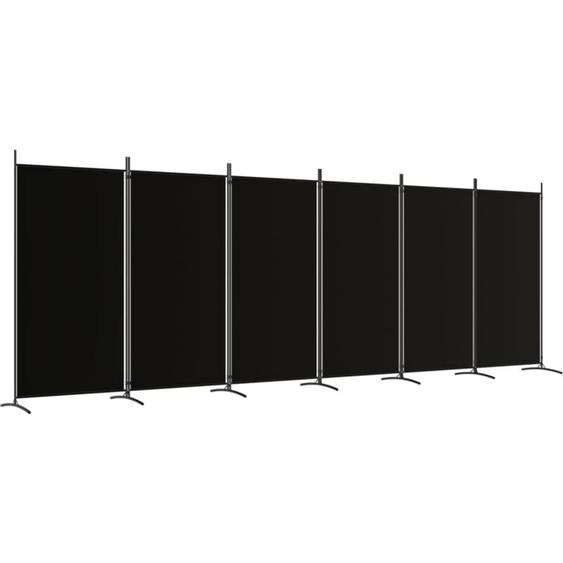 Cloison de séparation 6 panneaux Noir 520x180 cm Tissu Vidaxl