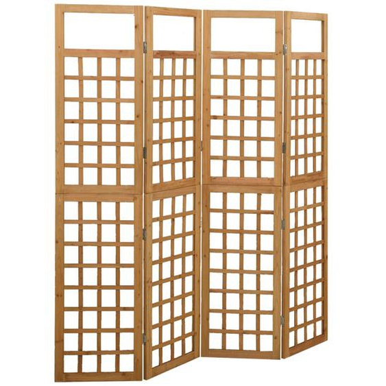 Cloison de séparation à 4 panneaux Bois de pin solide 161x180cm